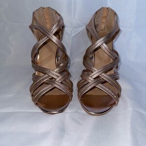 Fioni Bronze Strappy Heels. Size 9.5